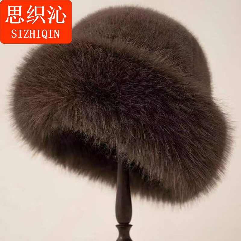 思织沁毛绒帽子女秋冬季加厚保暖护耳套头蒙古帽可爱防风防寒纯色雷锋帽 纯色蒙古帽【奶茶色】