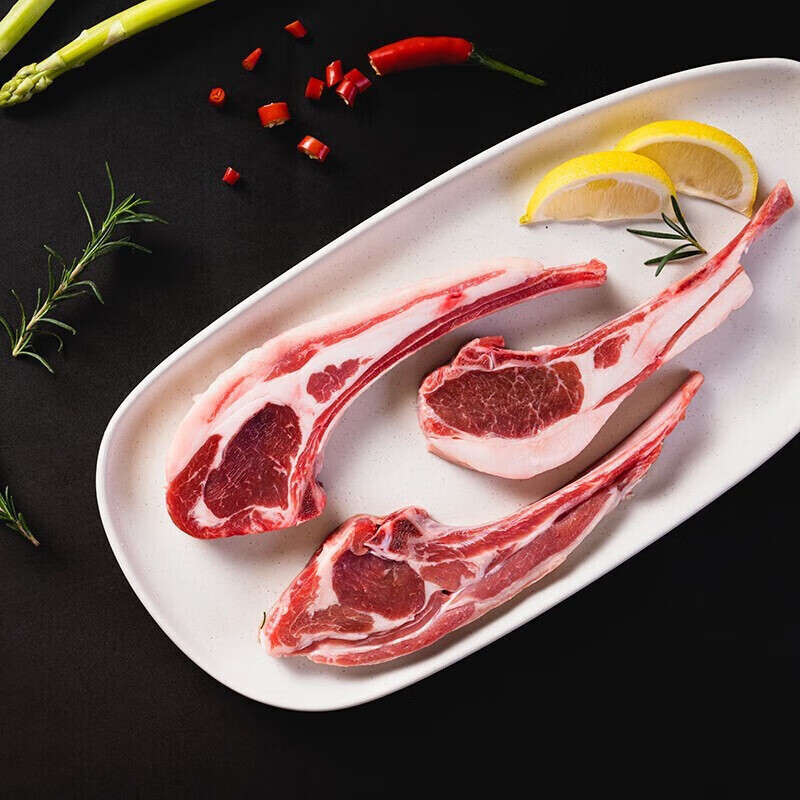 诺西贝品牌直发 羊肉羊腿羊排羊蝎子羊腱子火锅烧烤 小切羊排500g*3 约18支