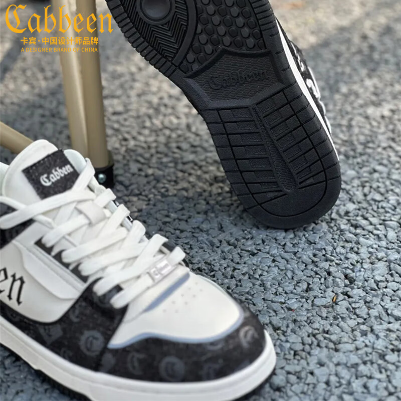 卡宾男鞋冬季新款潮牌鞋子男百搭时尚男士板鞋轻便软底运动鞋男休闲鞋 黑色【情侣款】 39