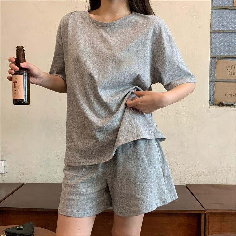 乔趣猫200斤胖妹妹夏天穿的短衣短裤套装大码休闲运动套装女春夏季