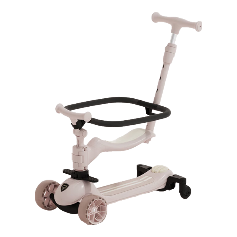 贝易皇室滑板车儿童六合一1-3-6岁宝宝滑滑车婴儿四合一遛娃神器 贝母粉【六合一】10月-18岁