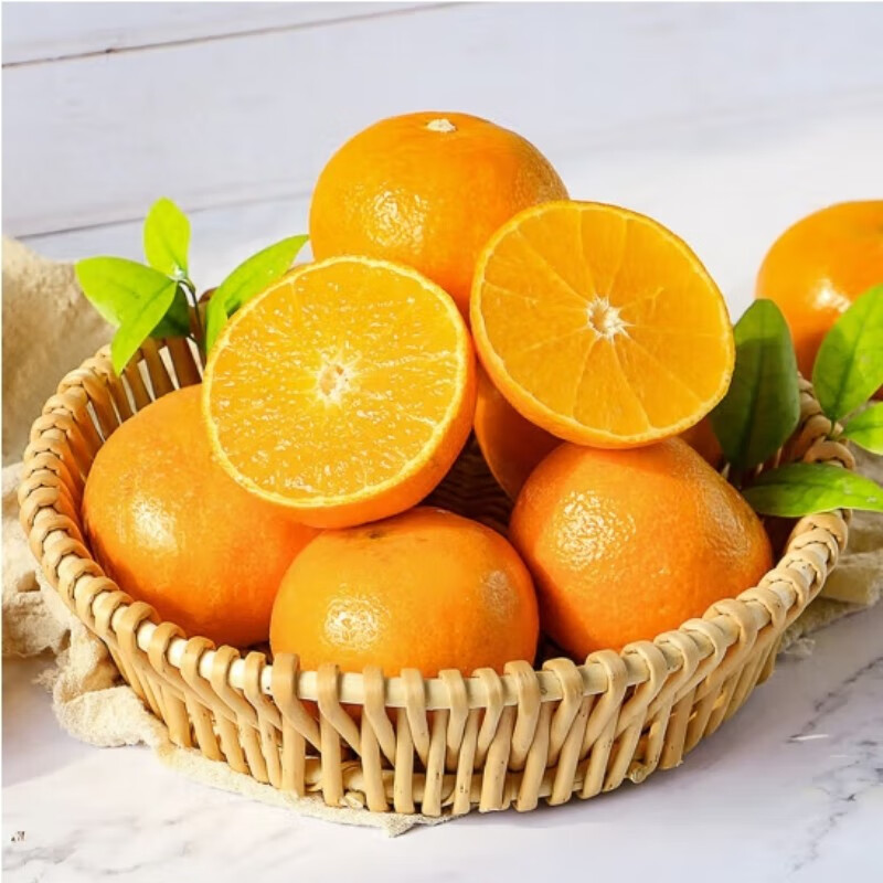 SHINE GRACE爱媛38号果冻橙四川橙子整箱应季水果新鲜橘子礼盒优质彩箱泡沫托 三通一达 净重8斤【单果75mm+】——推荐