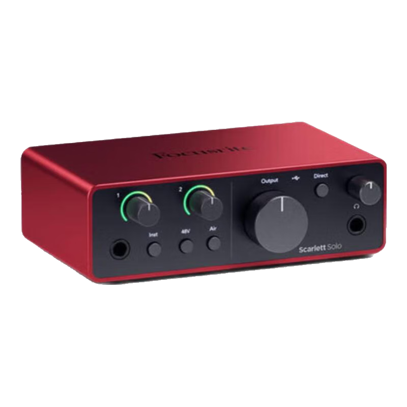 FOCUSRITE福克斯特Scarlet solo4/2i2/4i4四代錄配音電腦外置聲卡話筒套裝 SOLO 4代官方標(biāo)配