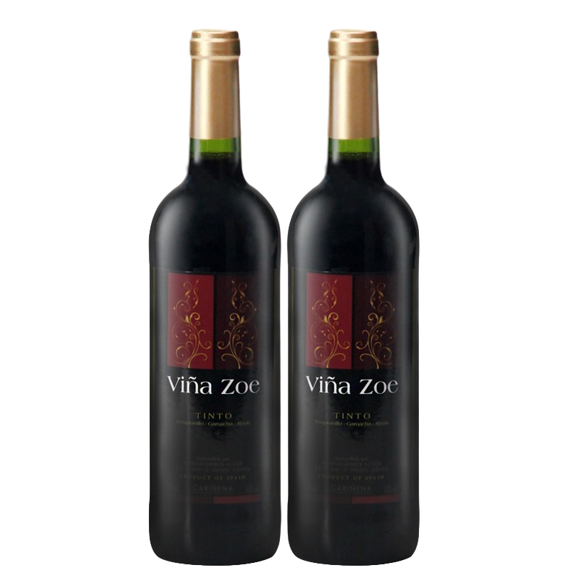 鹰联威诺西班牙原瓶进口品质红酒DO级法定产区Zoe佐伊干红葡萄酒750ml 2瓶