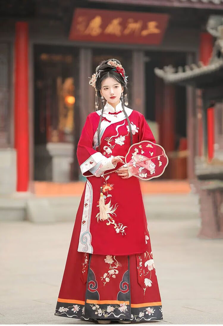 雅格罗伊清朝服装女皇后中式婚礼喜娘服清朝古装女装秀禾服民国少奶奶