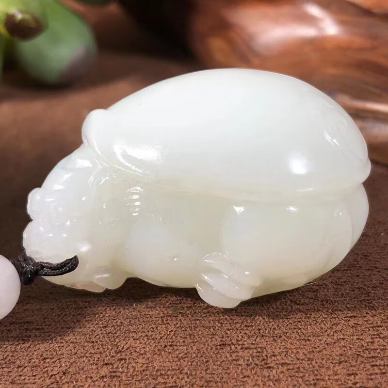 慈心缘 和田玉羊脂龙龟吊坠 男女项链挂件玉牌送生日礼物54.68g