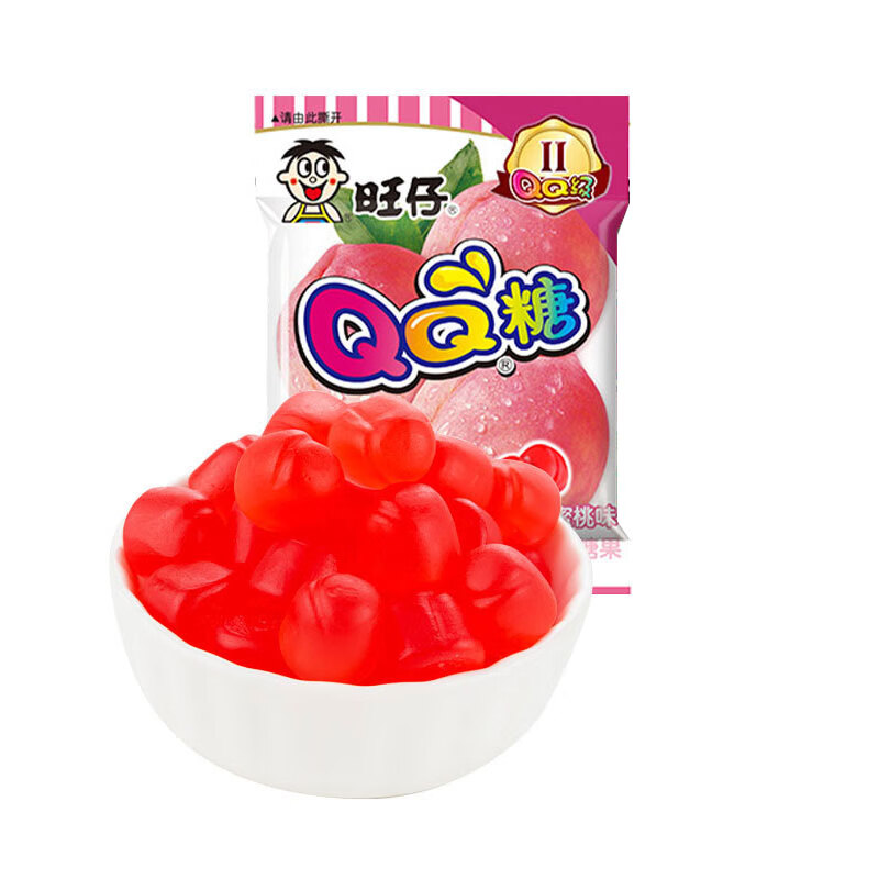 旺仔qq糖20g/包休闲小零食软糖果汁糖水果糖儿时小吃网红 1包:水蜜桃