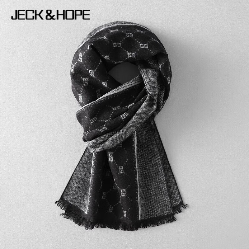 杰克郝伯 jeck&hope桑蚕丝围巾男士2023秋冬季新款韩版真丝拉绒轻薄围