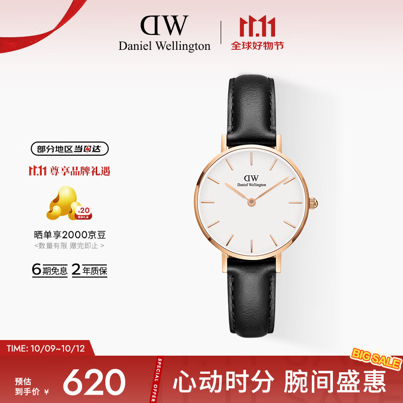 丹尼尔惠灵顿（DanielWellington）DW手表女 简约皮带女士腕表时尚欧美表节日礼物送女友DW00100230