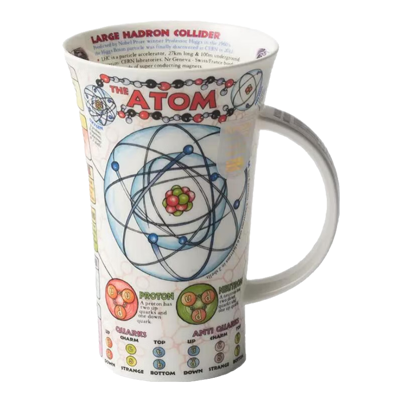 丹儂英國Dunoon丹儂骨瓷馬克杯辦公室創(chuàng)意骨瓷水杯咖啡杯大容量情侶杯 原子世界500ml