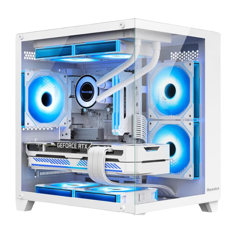 航嘉S920暴風(fēng)雪海景房電腦小機(jī)箱臺(tái)式主機(jī)m-atx純白色240水冷風(fēng)扇itx包豪斯迷你mini電源 S900白+棱鏡4-SE白色*7 機(jī)箱僅支持240水冷/M-ATX中板