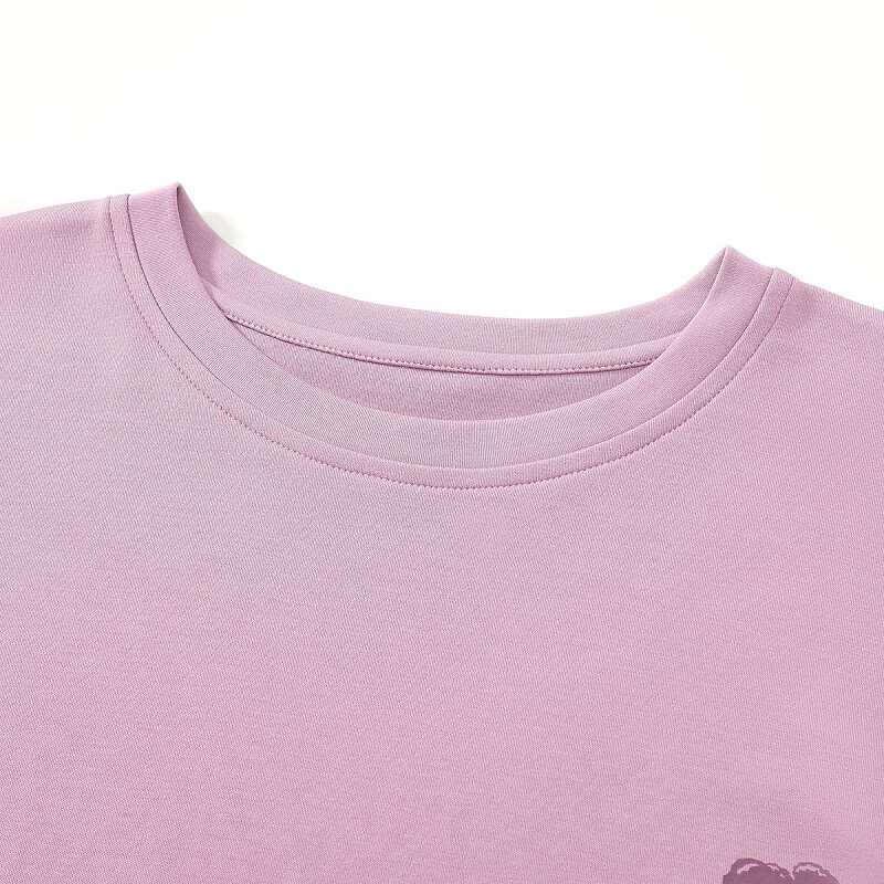 芬腾【纯棉爱心萌熊】冬圆领卡通可外穿长袖女士家居服睡衣套装女 紫色 L