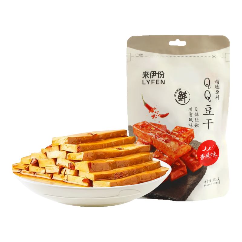 LYFEN 来伊份 豆腐干豆制品办公室休闲零食小吃 香辣豆干125g
