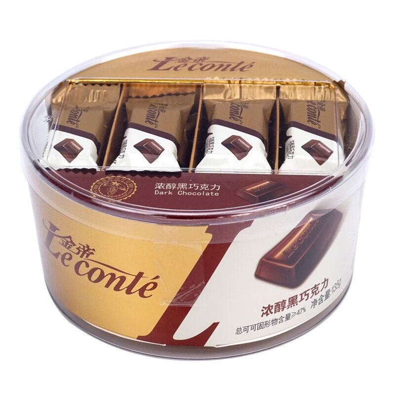 金帝(leconte)巧克力浓醇黑香浓牛奶135g跳跳榛仁排块碗装礼盒生日