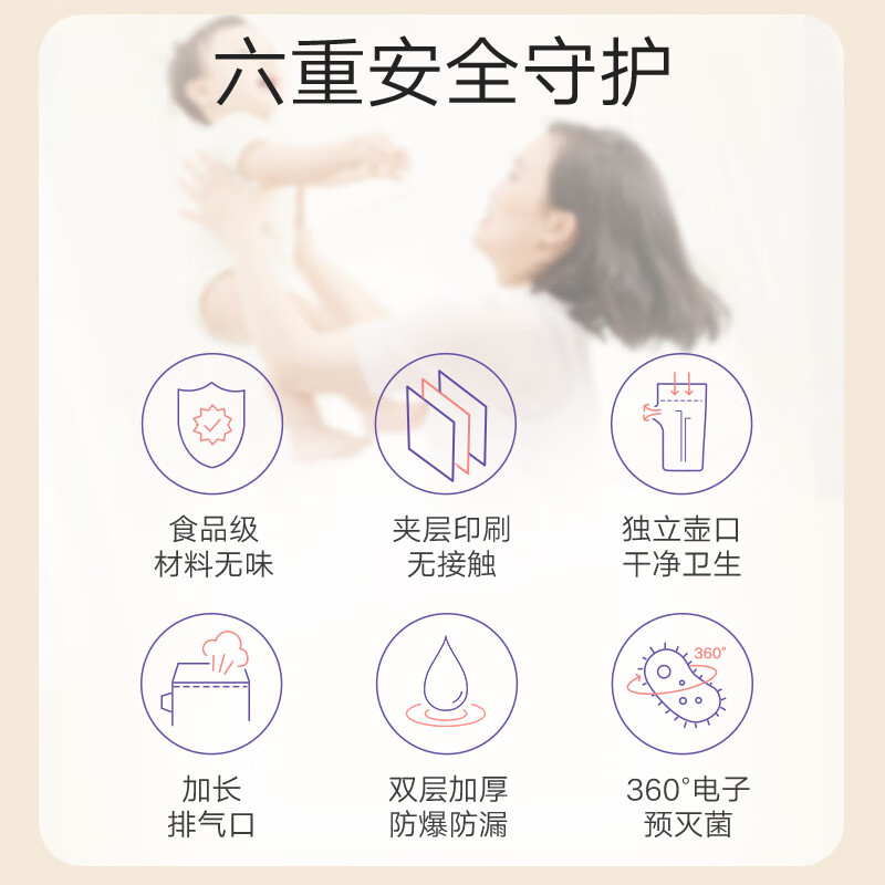 兰思诺（LANSINOH）一次性壶嘴型储奶袋 母乳储存袋 可冷冻加厚防漏保鲜袋 存奶袋 壶嘴型储奶袋220ml(100片装)