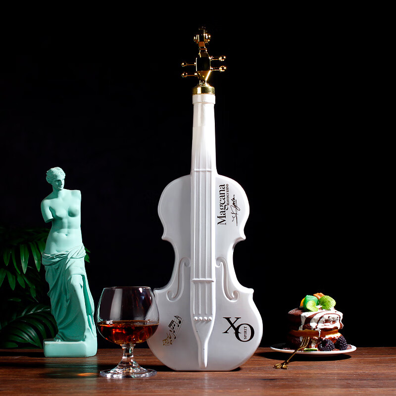 玛格卡纳法国进口洋酒天籁之音XO白兰地40度小提琴烈酒礼盒装赠送实木底座 小提琴XO 1000mL 1瓶 礼盒装