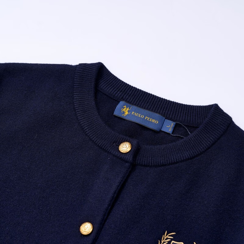 保罗·彼得专柜同款 女士时尚舒适休闲居家百搭长袖针织衫开衫 MFDC34670 藏青 XL (170) 120-130斤