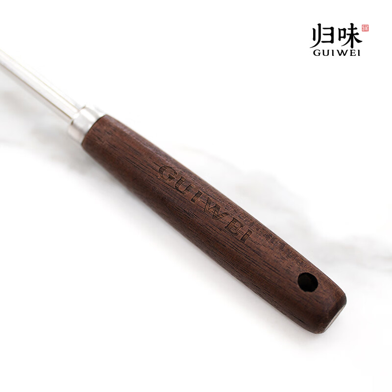 归味不锈钢家用中式小铲子炒菜铲子304迷你辅食铲小铲厨房 不锈钢小铲(木柄加长版)