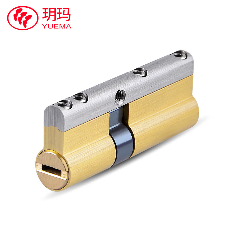 玥玛偏芯防盗锁芯750za6-7op-ab-a1插芯铜锁头锁芯防盗门锁芯c级铜锁