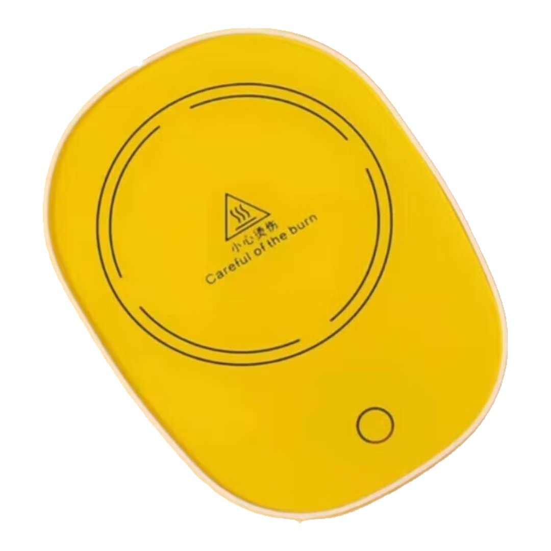 陶瓷杯保温杯垫电热杯垫水杯恒温加热器恒温暖杯器办公室茶座暖奶器保温底座生日礼物女 【柠檬黄】恒温单杯垫