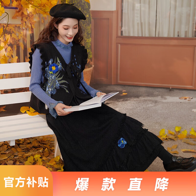 ���ڲ����������������˿����ȹŮ2024�ﶬ�¿���Ƹа�ɫ���а�ȹ����ɿ� ��ɫ-y S