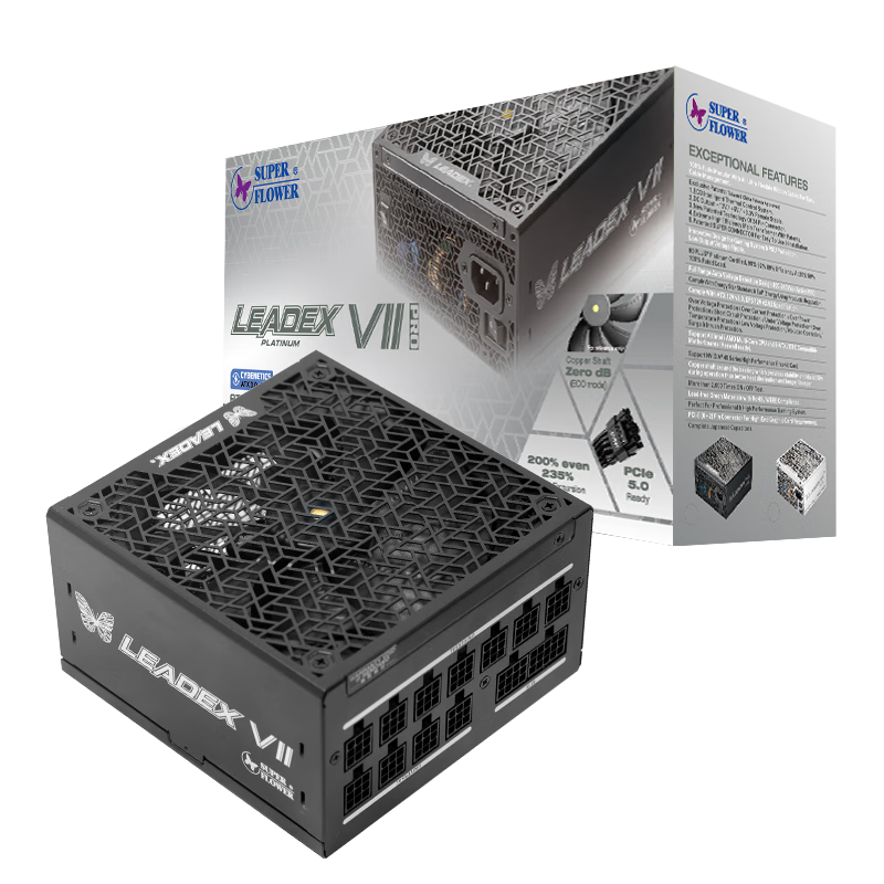 SUPER FLOWER振华 1200W电源 LEADEX VIIP1200W ATX3.1 白金全模/九宫格盲插接口/全日系电容/支持 5090显卡 1199元