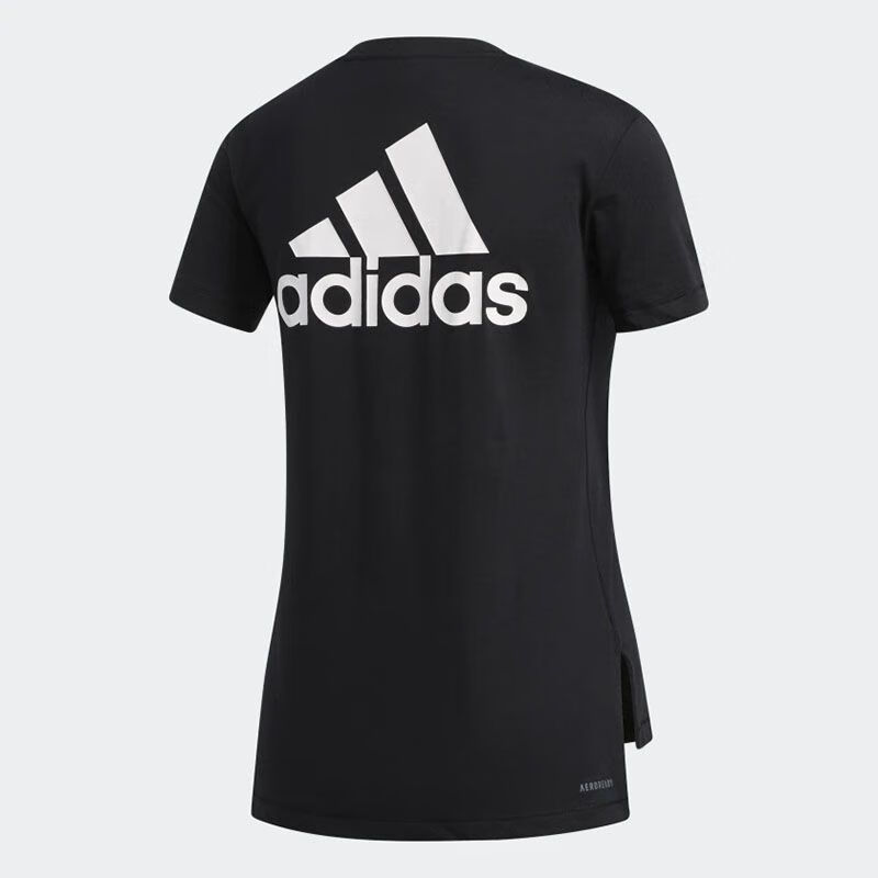 adidas阿迪达斯短袖女官网夏季透气经典大logo运动休闲t恤fl2341 黑色