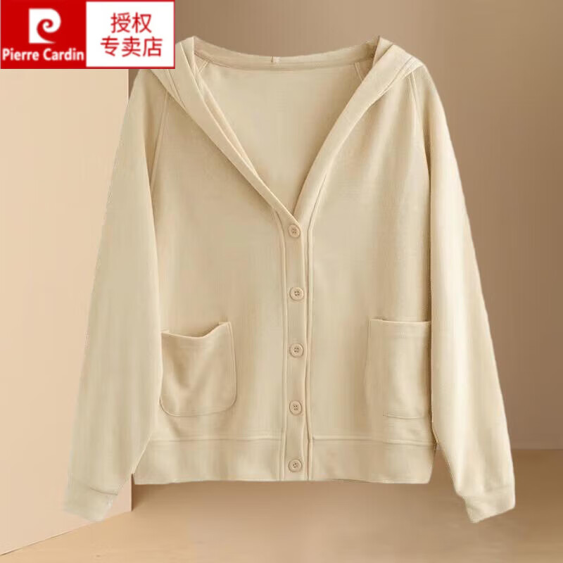 皮尔卡丹(pierre cardin)2025新款春秋款卫衣连帽外套春季上衣休闲开衫薄款女装欧货运动 灰色 2XL (140-160