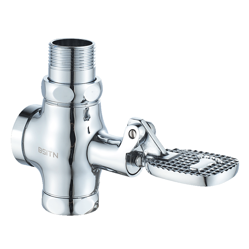 BSITN衛(wèi)生間大便器腳踏沖水閥 蹲便器蹲坑蹲廁腳踩式黃銅體沖洗閥B5009