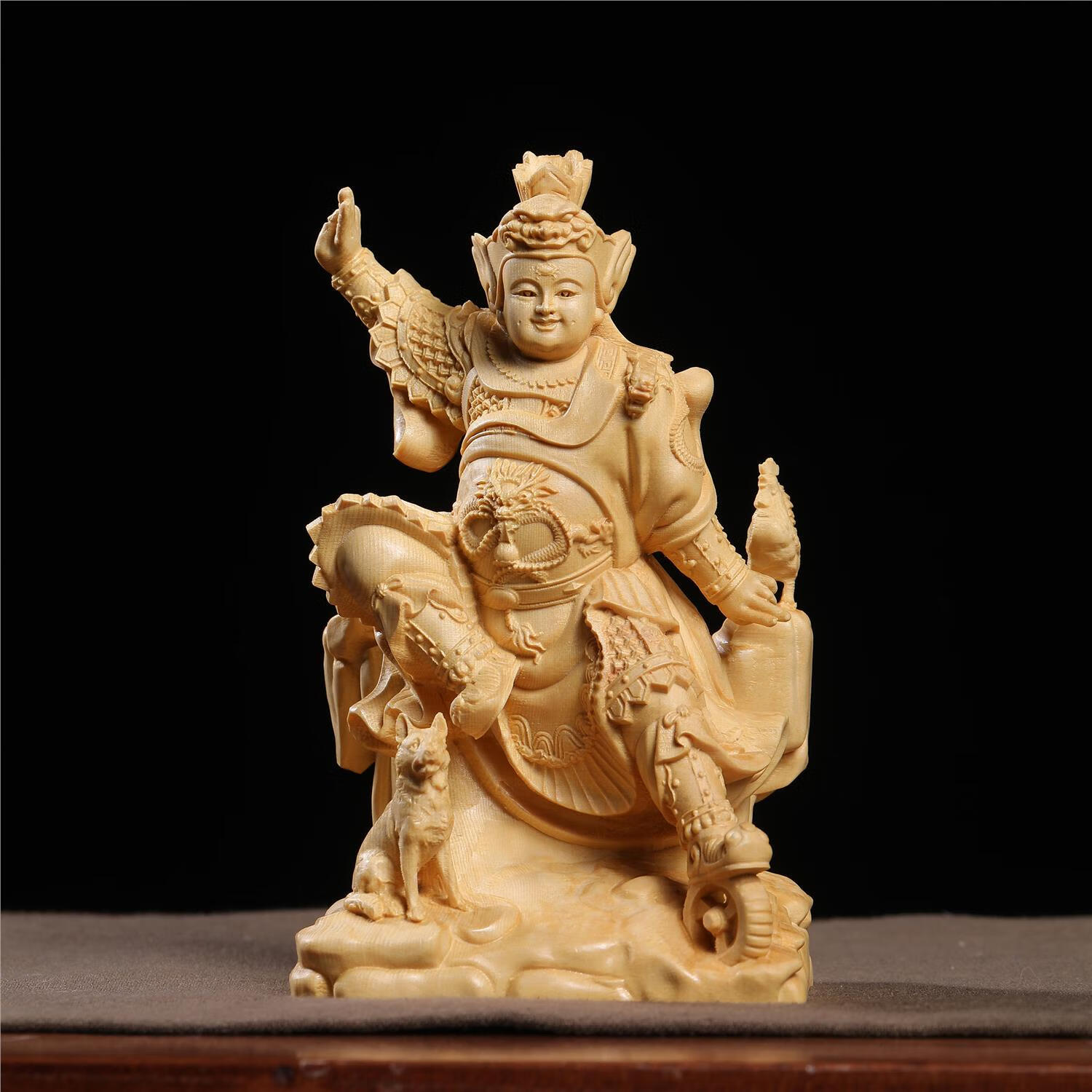 一木代传桧木雕刻田都田公元帅相公爷雷海青家用寺庙供奉神像摆件装饰