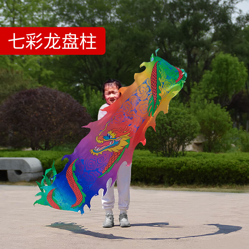 爱顺(aishun)儿童舞龙彩带健身龙广场甩龙甩彩条耍布龙头节目初学