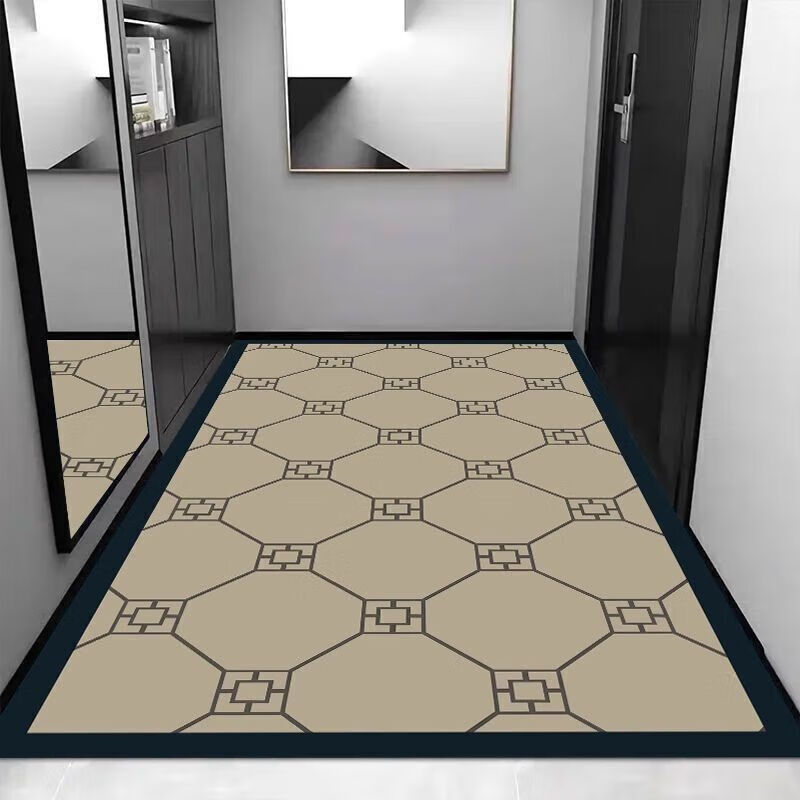 硅藻泥地垫大尺寸可裁剪入户门垫进门除尘防滑吸水脚垫浴室厕所 金线橙橘真硅藻泥 80*120cm