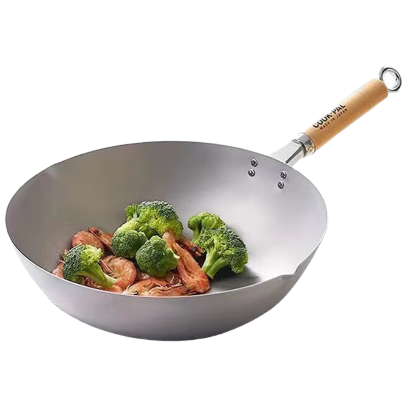 YOSHIKAWA 吉川日本原装进口COOKPAL无涂层炒锅超轻纯钛钛锅 33cm