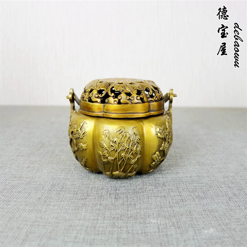 酈狼暖爐暖手爐銅香爐銅暖手爐碳銅暖爐熏香爐香薰湯婆子仿古銅香薰?fàn)t 手爐一個