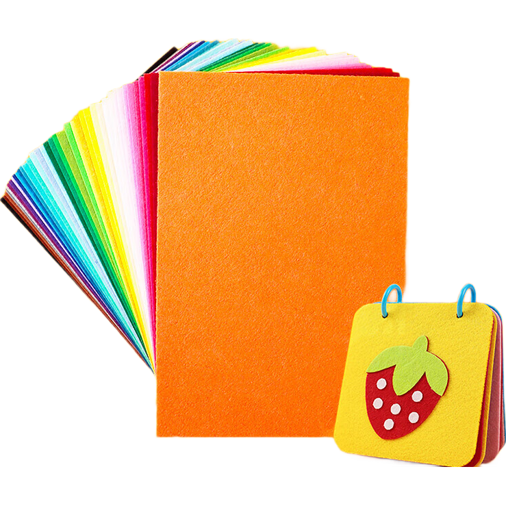 手工diy不织布加厚无纺布幼儿园彩色毛毡布儿童织布编织布材料包舞台演出服宝宝服装diy编织布材料 20色/10×10cm送针线(共20张)