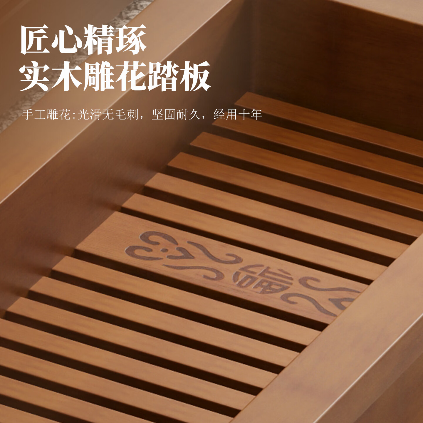 红健 实木取暖器家用暖脚器烤火炉电火箱火桶冬季暖足器电火盆火炉子 印花实木全家福款178*47*22cm