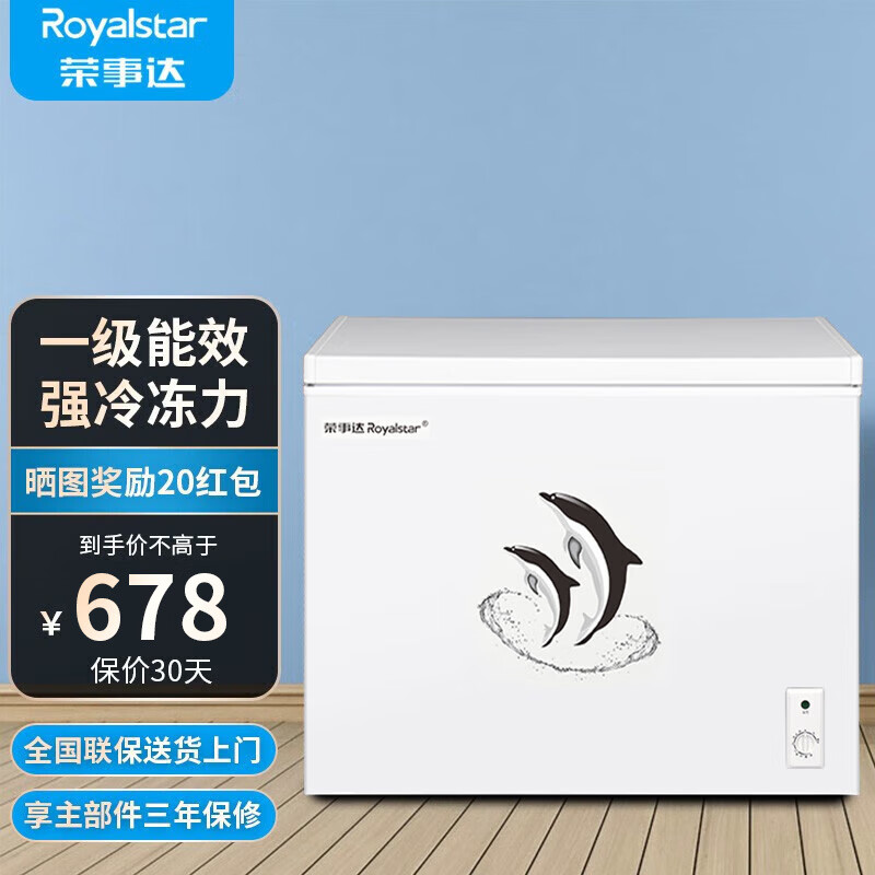 荣事达（Royalstar） 家用商用大冰柜 大容量冷柜 冷藏冷冻转换柜单温顶开门雪糕柜节能省电 228升 【省电款 一级能耗】