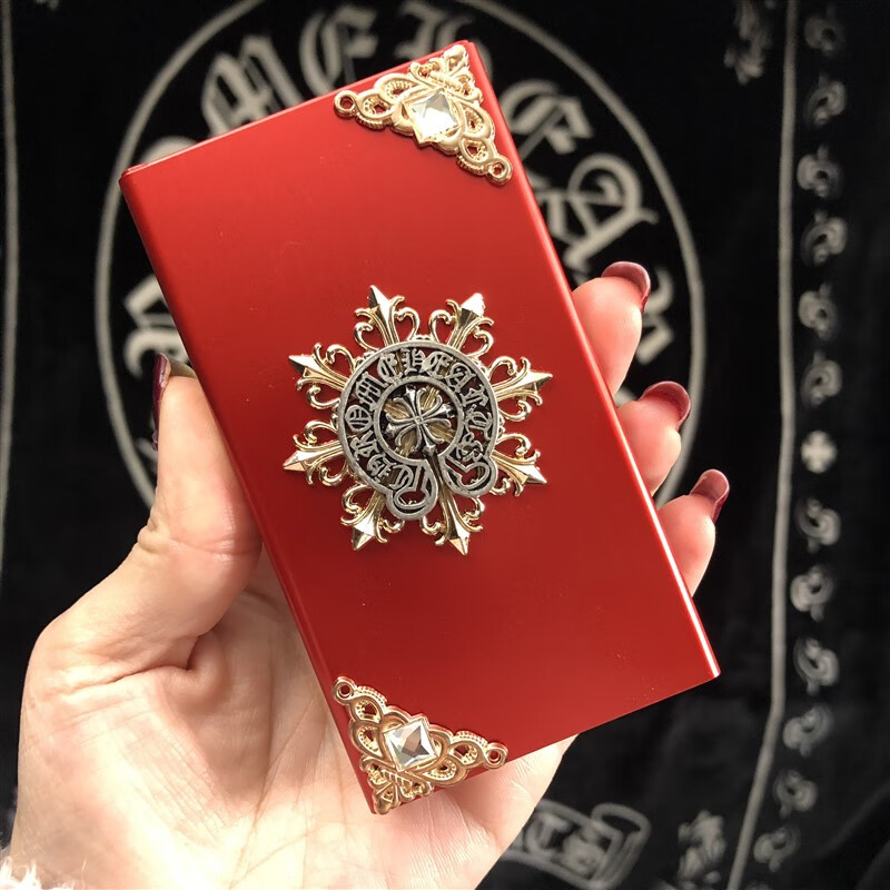 粗支烟盒自动超薄20支装下拉式便携耐用个性潮品金属男女 细杆迷人红