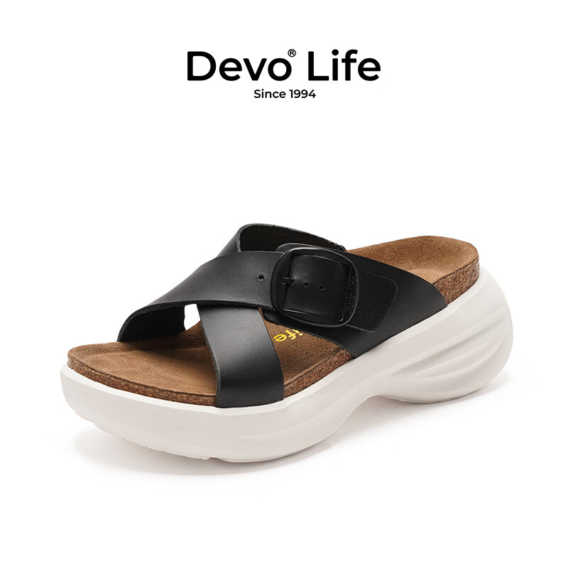Devo Life������ľ��ЬŮ���������ɸ�׺�ײ���Ь�ٴ��ͷһ����23006 ��ɫ����ţƤ 38 ��������Сһ�룩