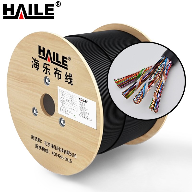 海乐（HAILE）HYA室外大对数电缆 电话电缆语音通信线缆2*0.4线径国标大对数线缆 5对（HYA-5*2*0.4） 1米