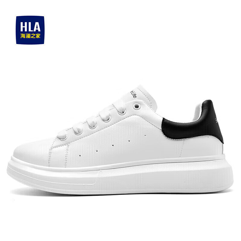 海澜之家HLA男鞋休闲鞋厚底增高小白鞋透气板鞋HAABXM1ACU0198  白色 42