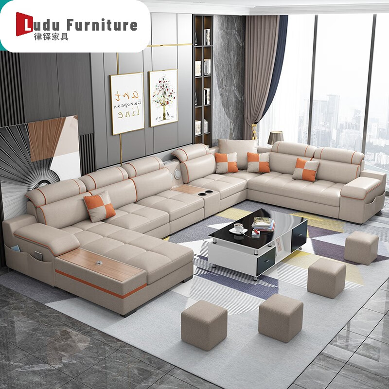 dutrieux广东佛山东莞沙发品牌前十名沙发现代简约科技布沙发转角沙发