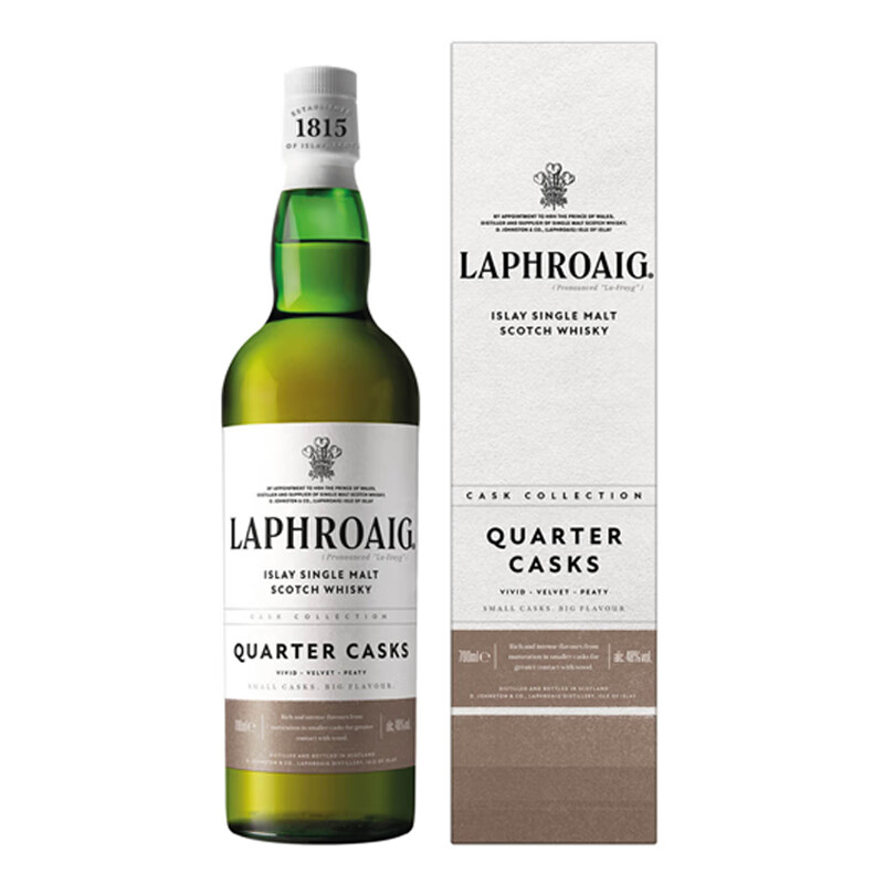 拉弗格（Laphroaig）名企严选 单一麦芽苏格兰威士忌洋酒艾莱岛 10年精选精锐夸特桶 1\/4四分之一夸特桶QC700mL1瓶
