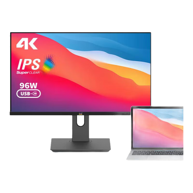 优派4K视网膜屏IPS显示器 高PPI HDR400 内置音箱 Type-C 96W 27英寸4K视网膜屏 VG2781-4K 旋转升降快拆支架