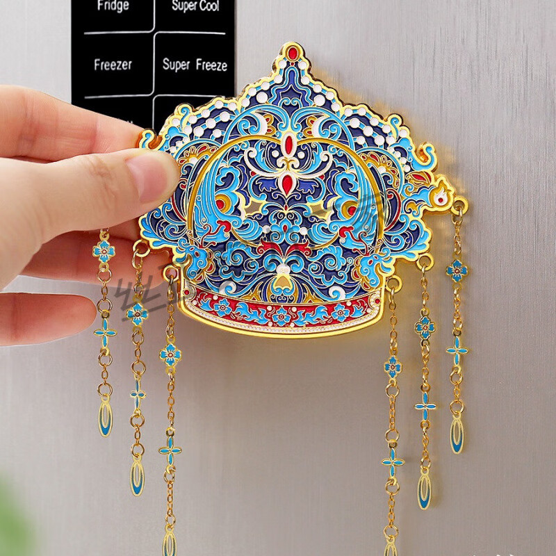 北京故宫博物馆凤冠冰箱贴文创西安青岛南京院国博上海纪念品 宝相簪花冰箱贴—卡纸装