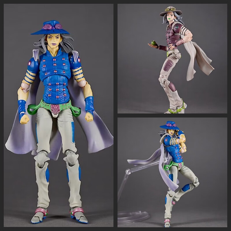 BILLY RICE奇妙冒险杰洛飙马野郎齐贝林手办超像可动 摆件盒装模型公仔 蓝色