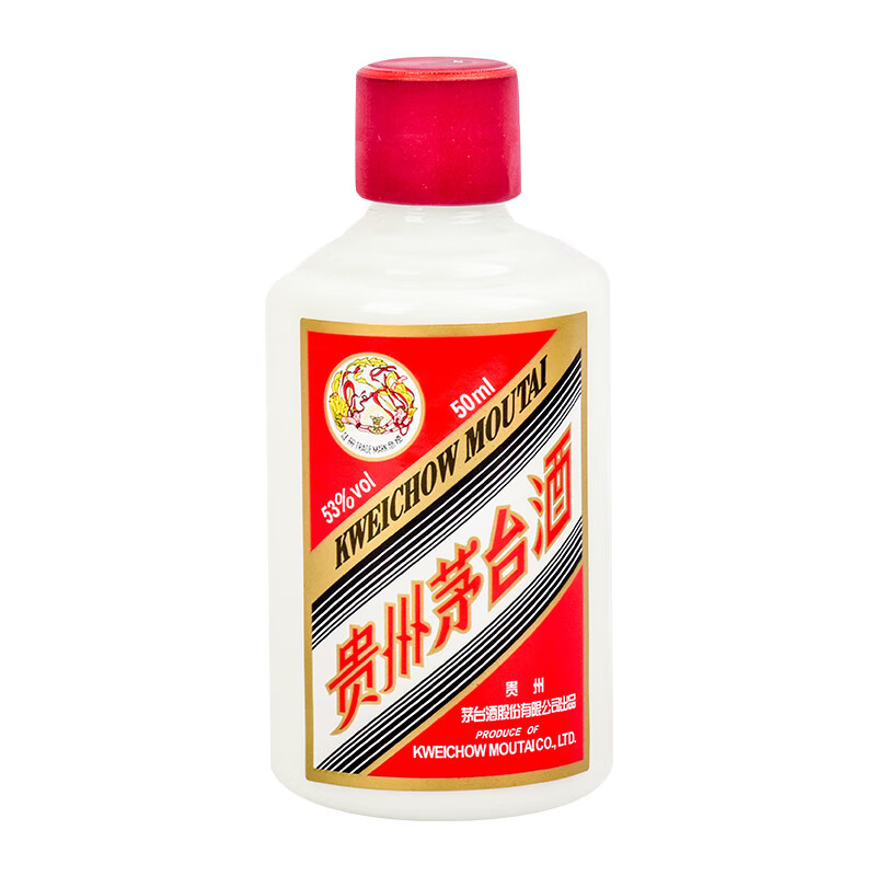 茅台（MOUTAI）飞天茅台小酒版 小金条小白条53度酱香型50ml白酒 53度 50mL 1瓶 2023年 【单瓶装】