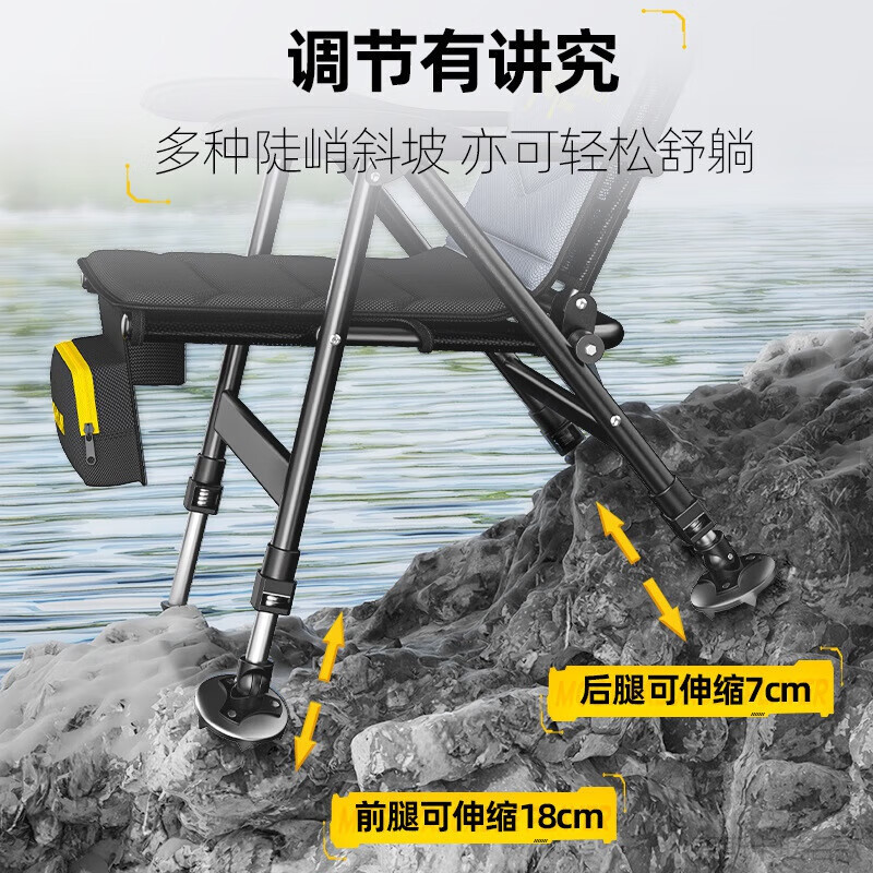 渔之源(Yuzhiyuan)AK系列折叠多功能欧式椅钓鱼椅子多地形便携可躺结实耐用钓凳座椅 【AK轻量铝合金欧式椅】套餐八 无规格