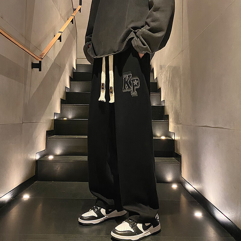 林中寻打怪juvenile休闲长裤男士宽松阔腿直筒裤秋冬加绒加厚运动男款