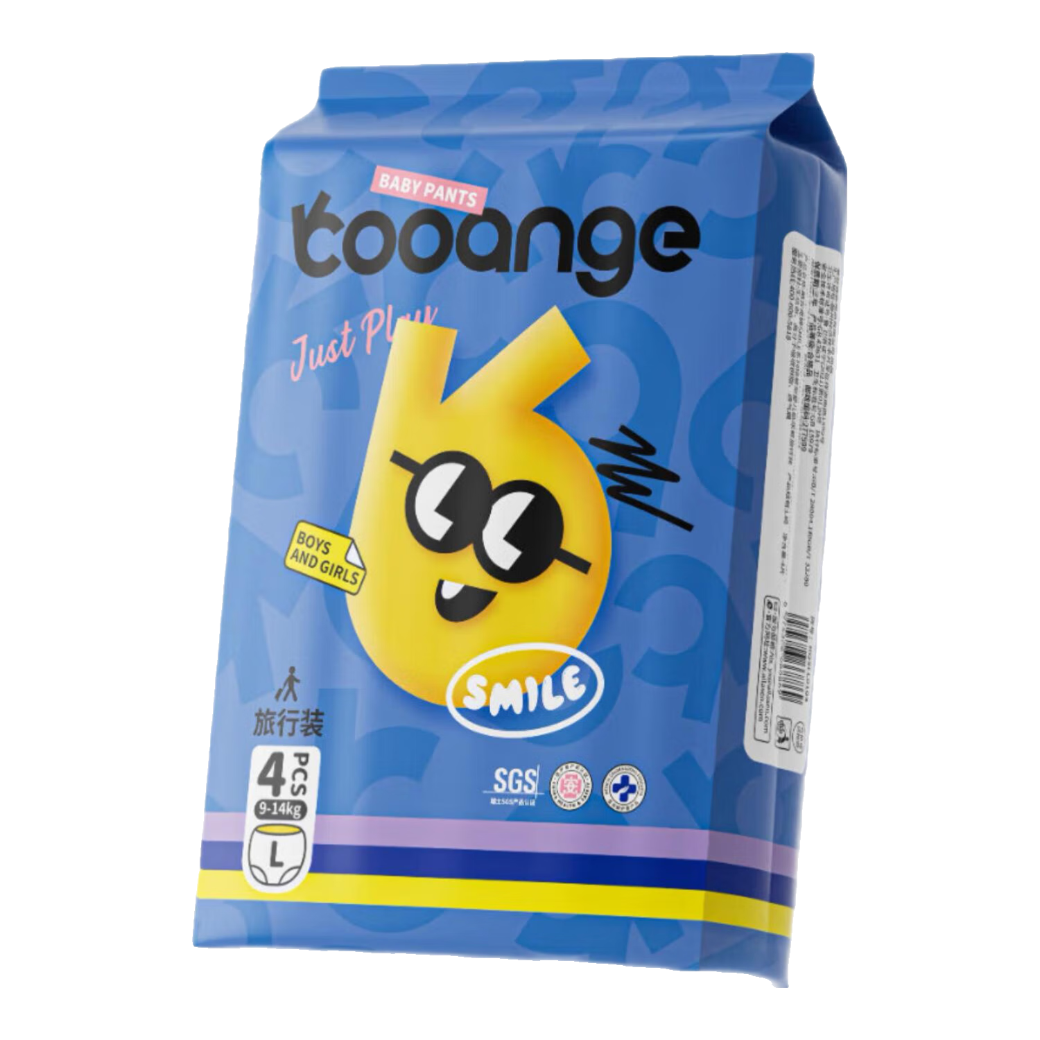 酷安奇 COOANGE【新品尝鲜】smile系列裸感腰围超薄纸尿裤/拉拉裤试用装 拉拉裤2XL-4片*1包(建议26-32斤)